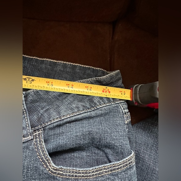 Blue Lee Rider Wide Leg Jeans Mid Rise Sz 16 P - Picture 11 of 12